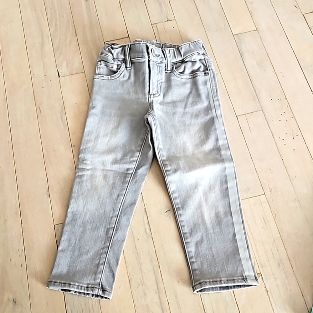 Grey stripe detail slim fit jeans